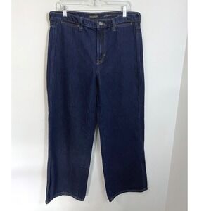 Banana Republic Womens High-Rise Wide Leg Zipper Pocket‎ Jeans Size 31 Petite
